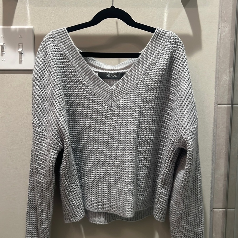 MIROL waffle knit cropped sweater